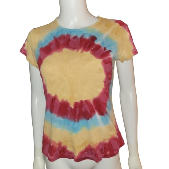 Tryst Tie Dye T Shirt M Yellow Red Blue - Picture 2 of 3
